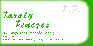 karoly pinczes business card