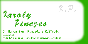 karoly pinczes business card